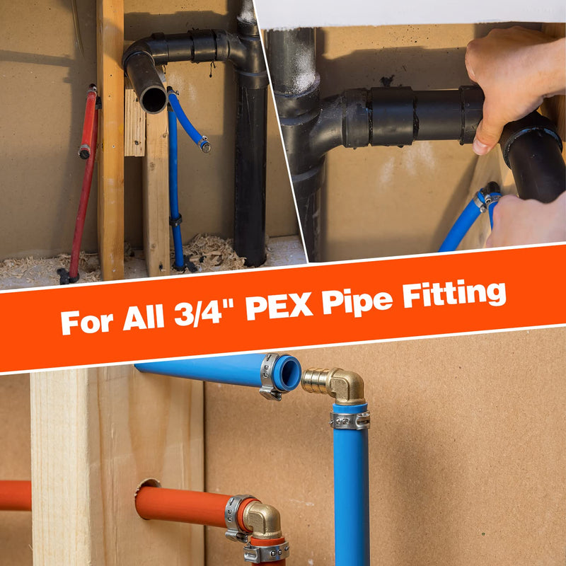 50 Pack 3/4" PEX Cinch Clamps, Stainless Steel Single Ear Hose Clamps (3/4", 50 Pack) 3/4" × 50 - NewNest Australia