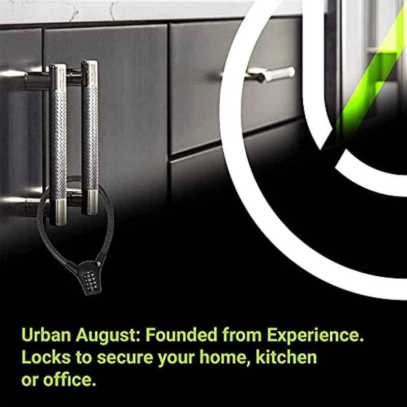 Urban August French Door Refrigerator Lock, Black, Combination Lock, Passcode Unlock Two pack