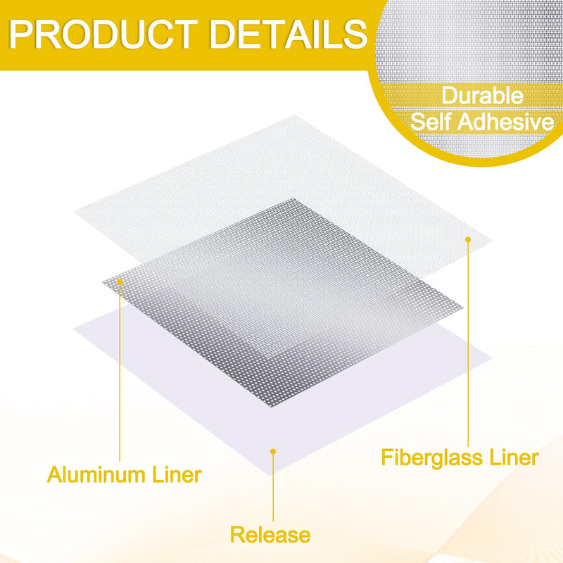 4 Pcs 12x12 Inch Drywall Repair Kit Self Adhesive Mesh Drywall Repair Patch Set with Sanding Pads and Scraper Heavy Duty Metal Aluminum Dry Hole Patch Tools for Large Hole Wall Ceiling Tool 12 x12" 4