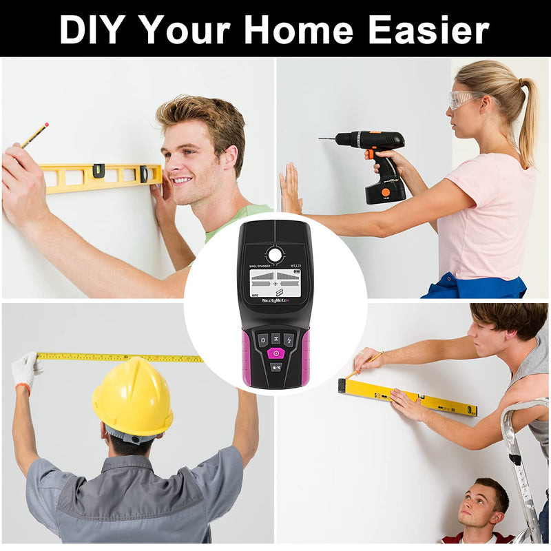 Stud Finder Wall Scanner, LCD Display Electronic Stud Finder with 5 Scanning Modes, 12V Lithium Battery Powered for Wood/AC/Metal Detection