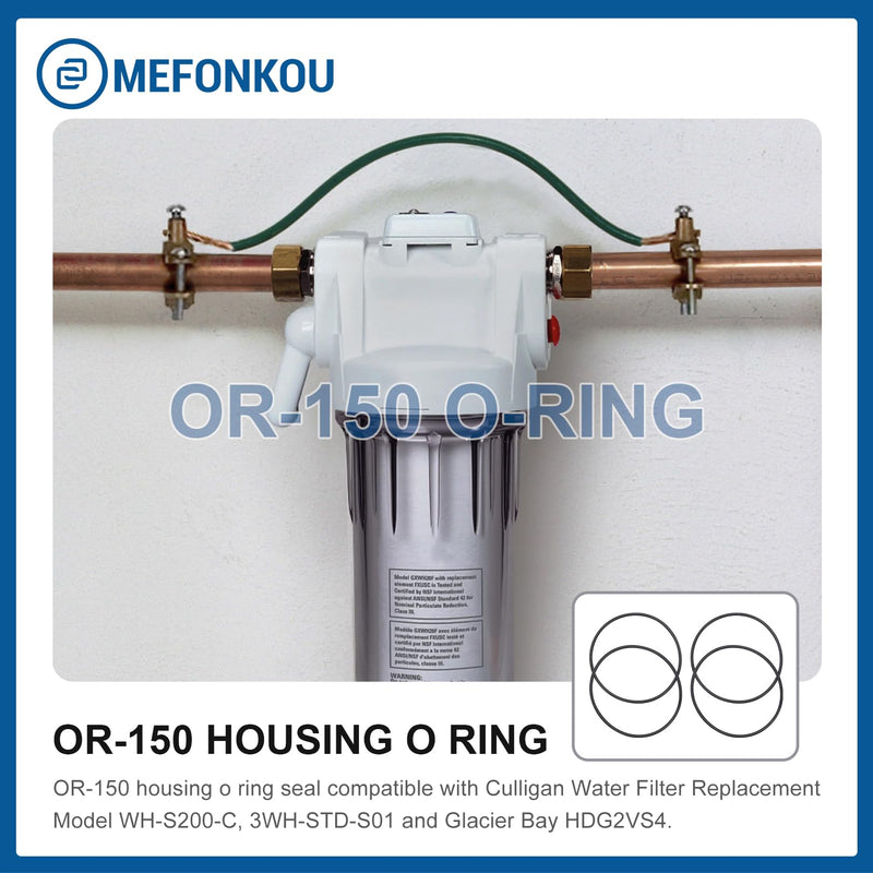 OR-150 Housing O Ring Seal for Culligan Water Filter Replacement Model WH-S200-C, 3WH-STD-S01, HDG2VS4 (4/Pack)