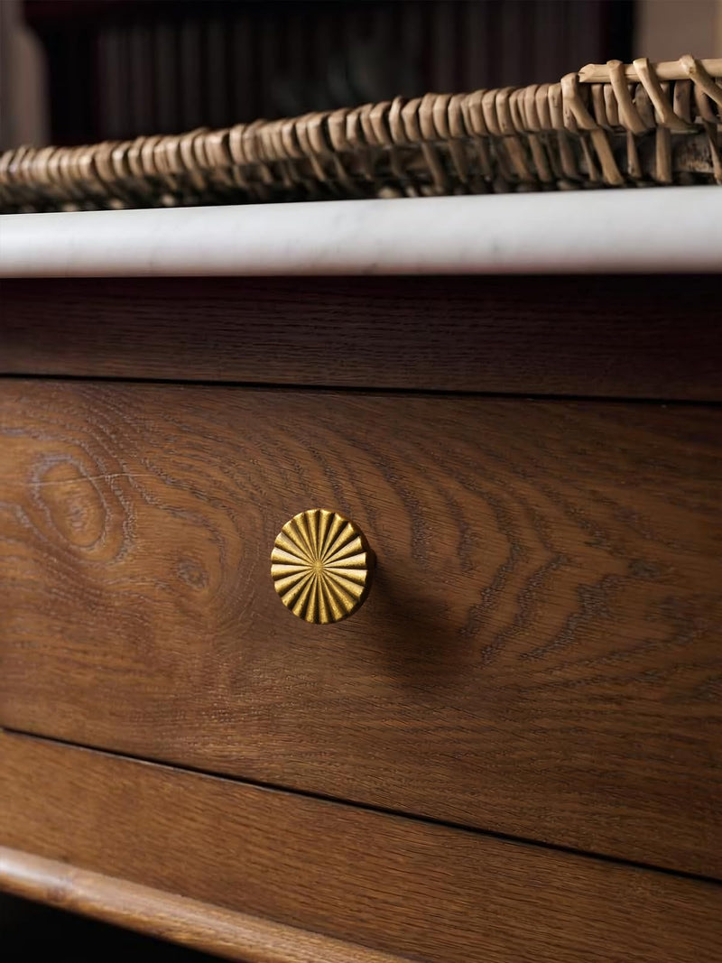 10 Pack Antique Brass Cabinet Knobs Vintage Flat Drawer Pulls Kitchen Cupboard Bathroom Dresser Cabinet Hardware Handles Zinc Alloy Knob 10