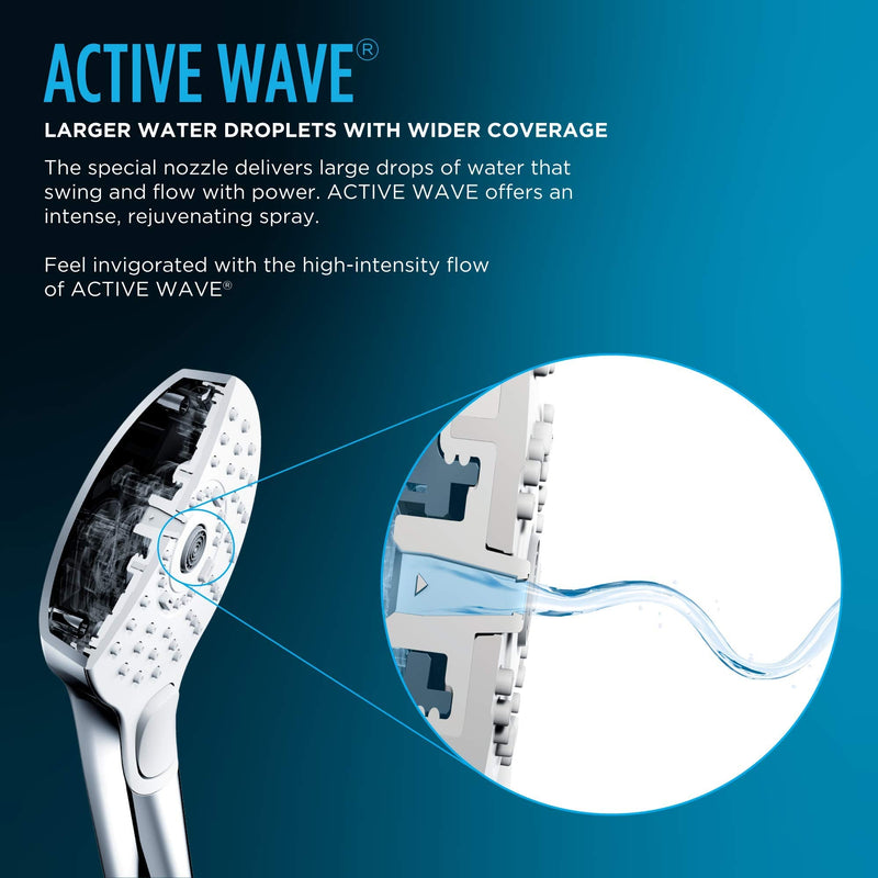 TOTO G Series 1.75 GPM Multifunction 4 inch Square Handshower with ACTIVE WAVE, COMFORT WAVE, and WARM SPA, Polished Chrome - TBW02015U4#CP Multi Spray
