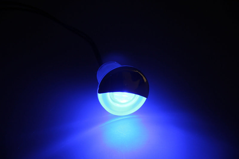 Pactrade Marine Boat Auto RV Trailer Stainless Steel 316 LED Courtesy Accent Round Down Clear Lens Light (Blue) Blue