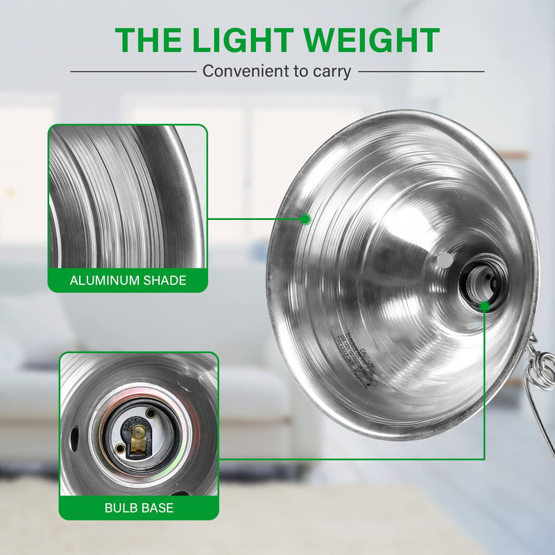 Simple Deluxe Clamp Lamp Light Socket with 8.5 Inch Aluminum Reflector, Suit for Max 150 Watt Lamp (No Bulb Included) with 18/2-Gauge 6 Feet Cord, 1-Pack 8.5 Inch (150 Watts)