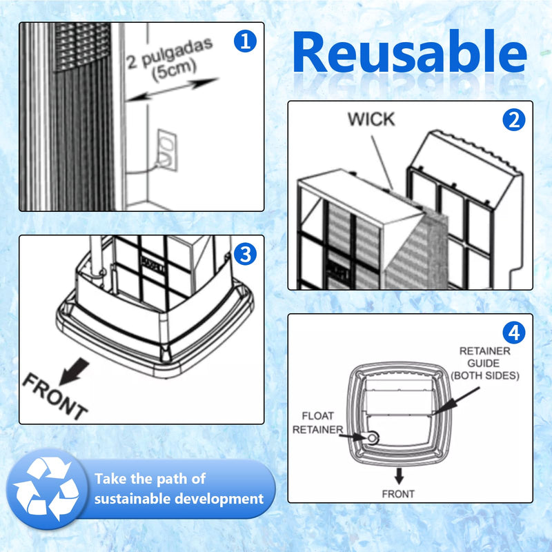Improvedhand 1043 Super Humidifier Wick Filter Replacement for Aircare Bemis Essick Compatible with 821000 826000 826600 826800 826900 831000 EP9 EP9R EP9500 EP9700 EP9800, Pack of 2
