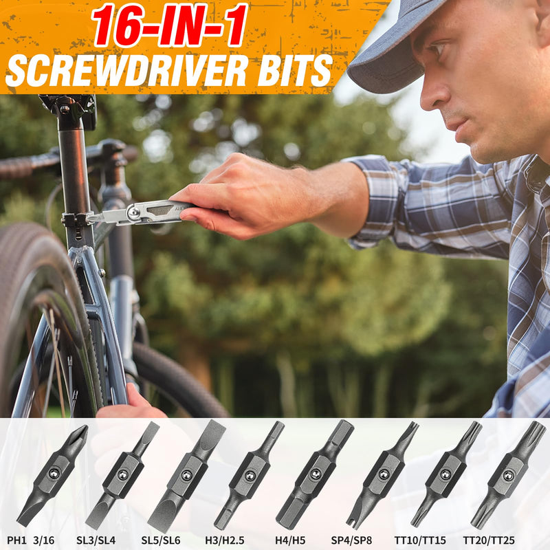 BIBURY Multitool Pliers, Stainless Steel Multi Tool Pliers with Replaceable Wire Cutters and Saw, Foldable Multitools with Scissors and Screwdriver, Ideal for Camping, Hiking, Survival, Repair Silver