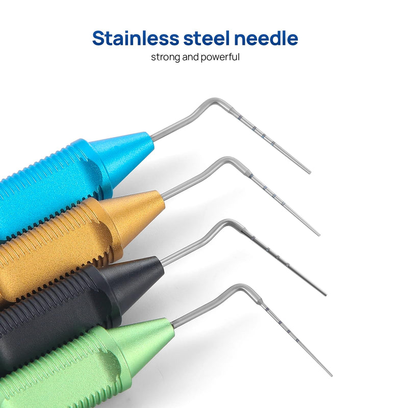 JMU Dental Gutta Percha Pluggers 4Pcs/Set, NiTi Tip & Stainless Steel Tip Double Ended Filling Instruments