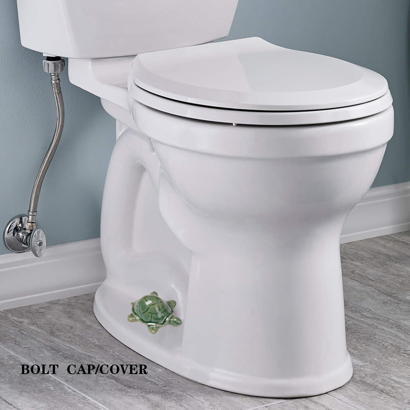 Toilet Bolt Caps, Decorative Toilet Bolt Covers, Ceramic Cute Frog Covers Toilet Bolts Bathroom Decor Easy installation Set of 2 (2pcs Green turtle) 2pcs Green turtle