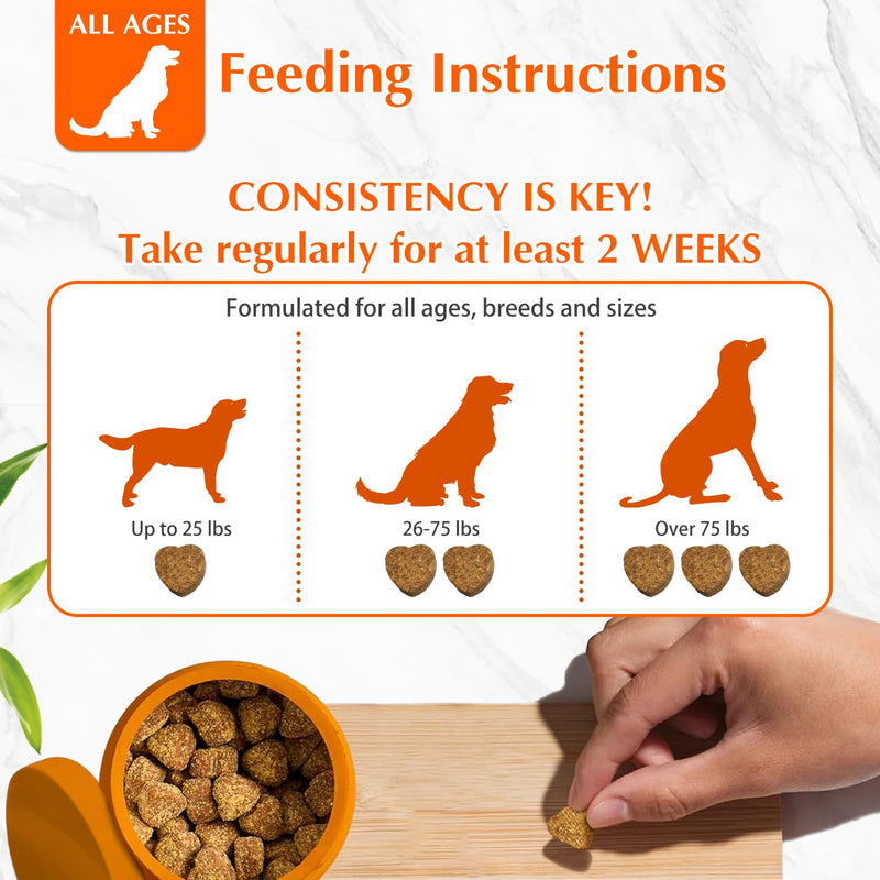 120 Chews 8-in-1 Multivitamin Treats for Dogs, Glucosamine Chondroitin Joint Support,Digestive Enzymes,Probiotics, Grain Free Dog Vitamins,Supplements for Skin&Coat (300g)