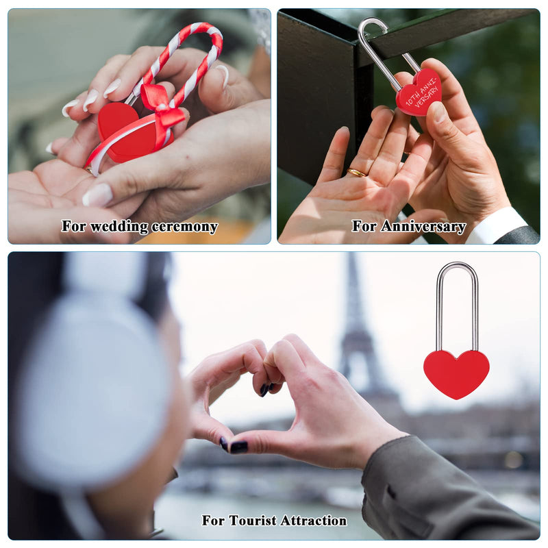 3.5" 50mm Love Lock Heart Padlock,Red Single Heart Wish Lock for Lovers Wedding,Valentines,Anniversary,Travel, Valentines Day, Bridge(NO Key) Red 1PC