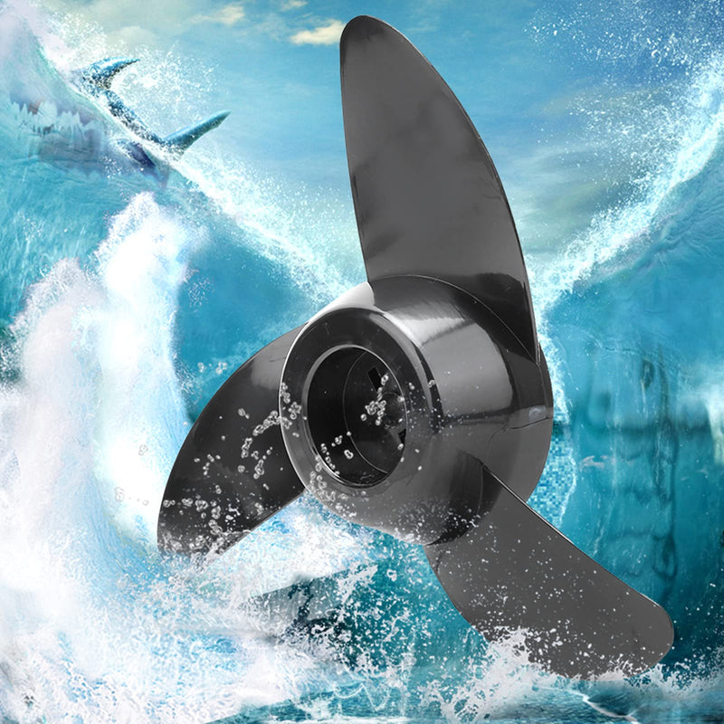 Fydun 12V24V Thicken Plastic, Thruster Fitting Outboard Motor Trolling Motor Propeller Electric 3 Propeller Accessory