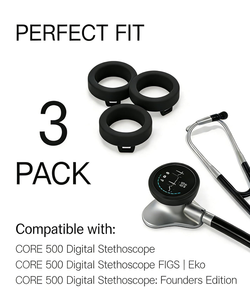 Multi Functional Protection kit Compatible with EKO CORE 500 Digital Stethoscope Stethoscope，3 Silicone Protective Cover– Professional Protection of Digital Stethoscope