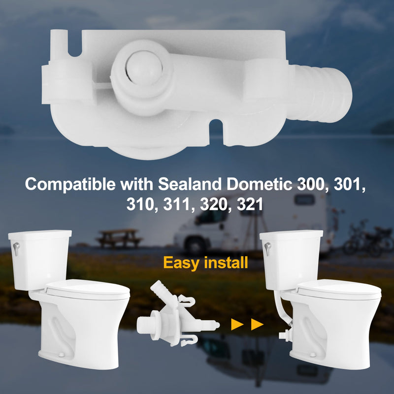 RV Toilet Water Valve Replacement Kit Compatible with Sealand Dometic 300, 301, 310, 311, 320, 321,(385311641#),for Pedal-Flush Toilets
