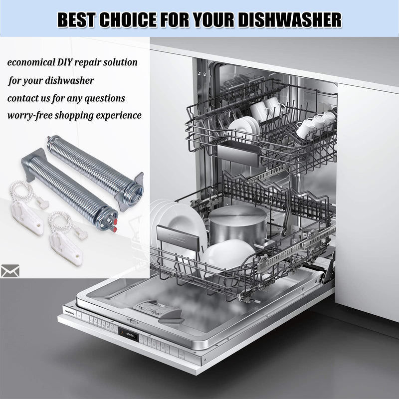 UPGRADED 00754866 Dishwasher Door Spring & Cable Kit for Bosch/Thermador/Gaggenau Dishwasher Door Hinge Replacement Parts AP5804978 PS8770519 00623540 00627230 00659339 00751392 3279707