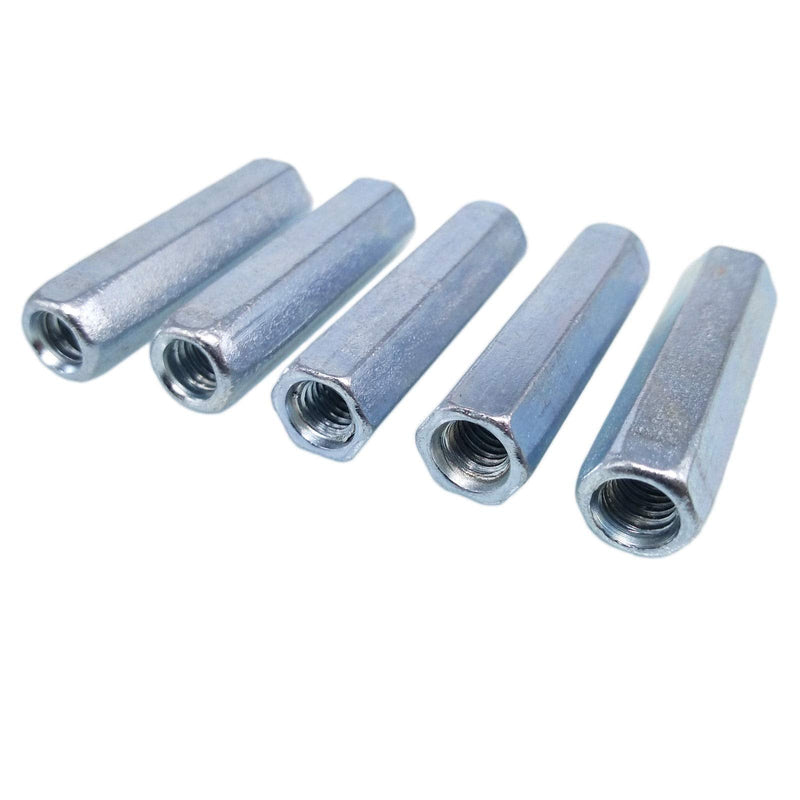 Yodaoke 10pcs M12 x 1.75 x 50mm Long Rod Coupling Hex Nut Connector Zinc Plated