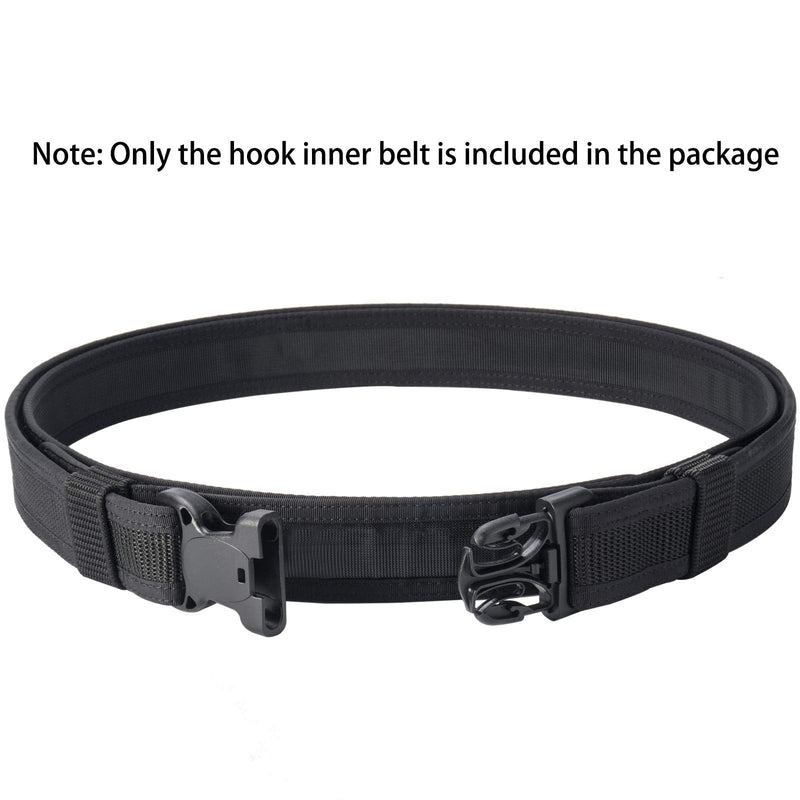 Inner Belt 1.5" Hook Liner Belt Buckleless Under Belt for Duty Belt EDC Work Black M(31"-35")