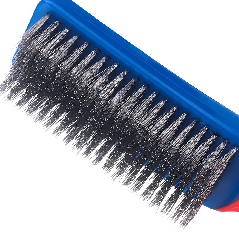 Wire Brushes for Cleaning,Steel Brush Heavy Duty Carbon Steel and Stainless Steel Wire Scratch Brush with Rubber Covered Handle,2 Pcs