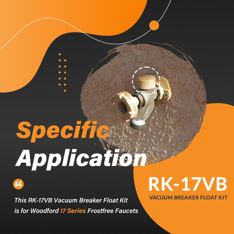 RK-17VB Vacuum Breaker Float Kit fit for Woodford Model 17, Freezeless Anti-Siphon Wall Faucet Repair Kit, 4 Pack RK-17VB