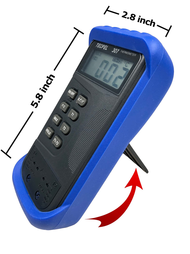 TECPEL DTM-307 Digital Thermometer with 2 k Type thermocouple Sensor Probe (TPK-01)