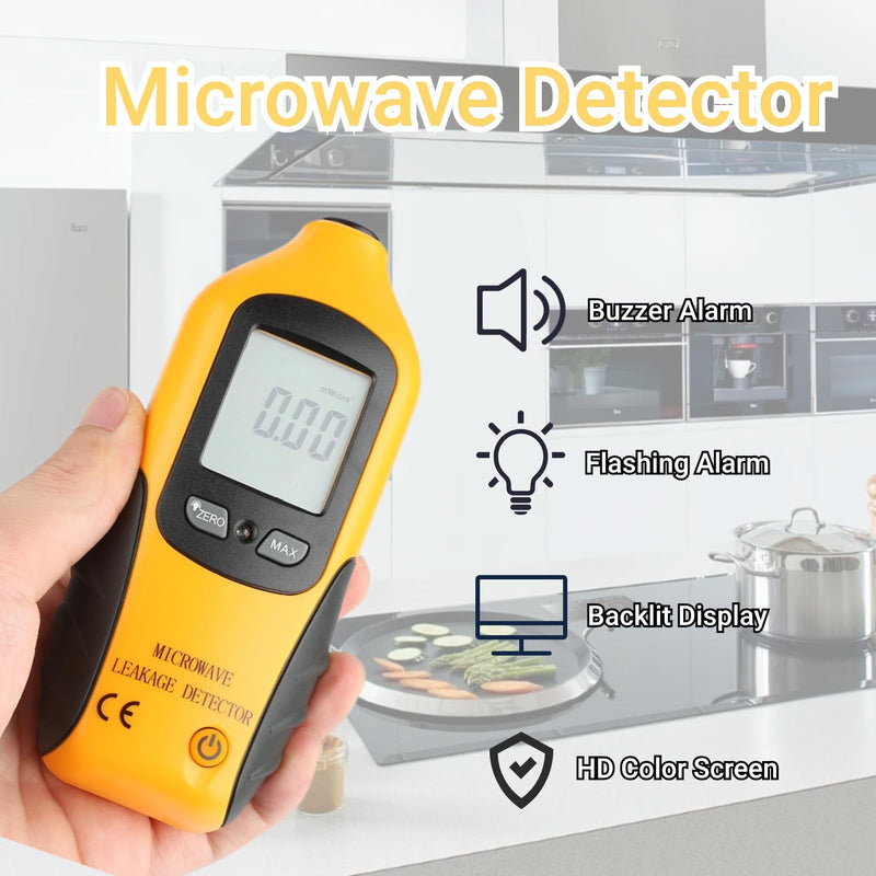 Microwave Leakage Detector, HT-M2 Digital LCD Display Radiation Detector, High Sensitivity Microwave Leak Detector with Backlight for Home Microwave Testing