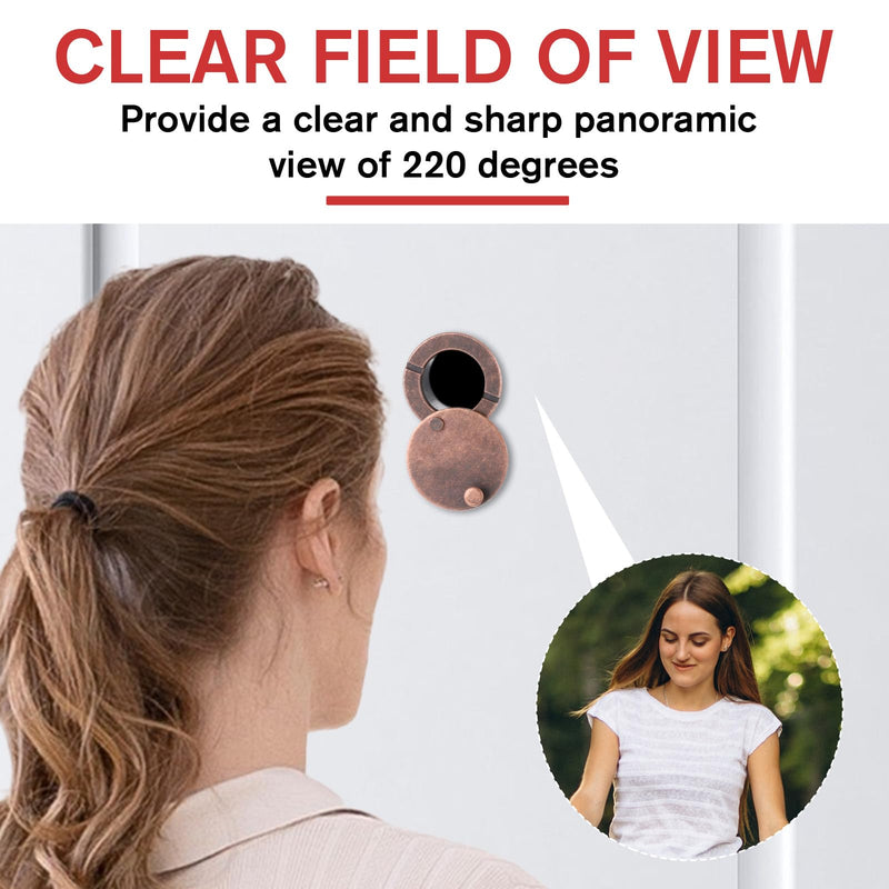Door Viewer Peephole 220 Degree Wide Angle Peephole with 16mm Drill Bit Door Peepholes with Heavy Duty Swivel Privacy Cover for 1-3/8“ to 2-1/6” Doors