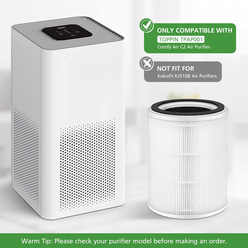 TPAP001 Filter Compatible with TOPPIN TPAP001 Comfy Air C2 Air Purifier