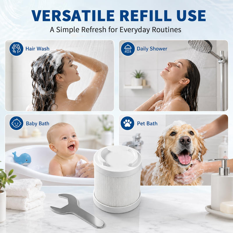 Replacement Filter Cartridge Compatible with Filterbaby Pro Series In Line Shower Filter & Eco Pro Shower Head, Reduces Chlorine & Contaminants (2 Packs) Compatible with Pro Series - 2 Pack