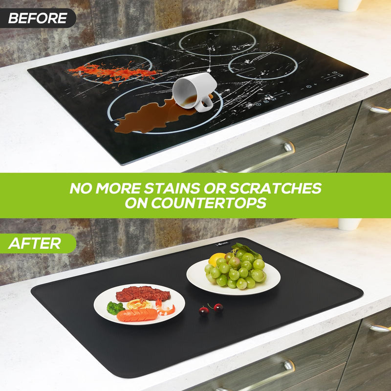 FLASLD StoveTop Cover, Heat Resistant Stove Top Covers for Electric Stove Protector, Fireproof & Waterproof Heat Resistant Grill Table Mat, Under Blackstone Griddle BBQ Mat (21×29.5 inch) 21 × 29.5in