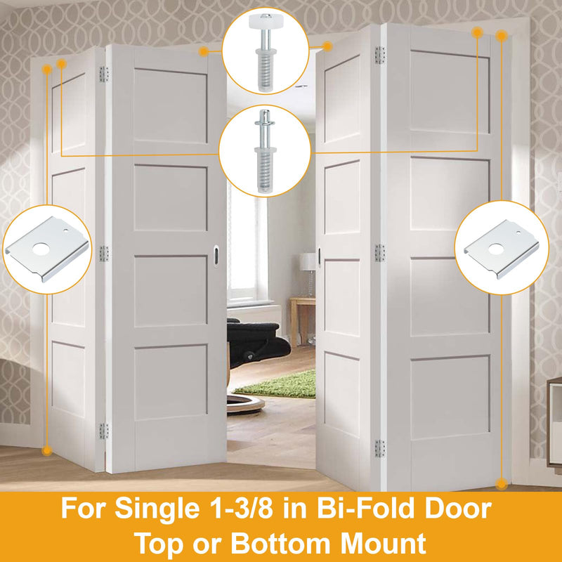 Bifold Door Repair Kit, N7192 Bi-Fold Door Repair Bracket and N 7266 Bi-Fold Door Top Pivot and Guide Wheel, for 1-3/8 in Wood Bifold Hardware Replacement Parts