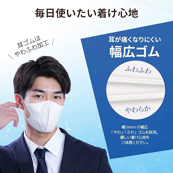 iSDG SPUN MASK 3D Spunlace Non-Woven Color Mask, Large Size, Individual Packaging, Pack of 30, White - NewNest Australia