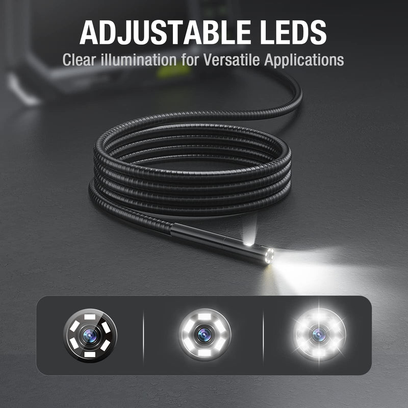 Teslong Endoscope Replacement Cable with Light, Dual Lens Inspection Camera 8mm/0.31inch Waterproof Probe Compatible with NTS500, NTS300(3.3FT)