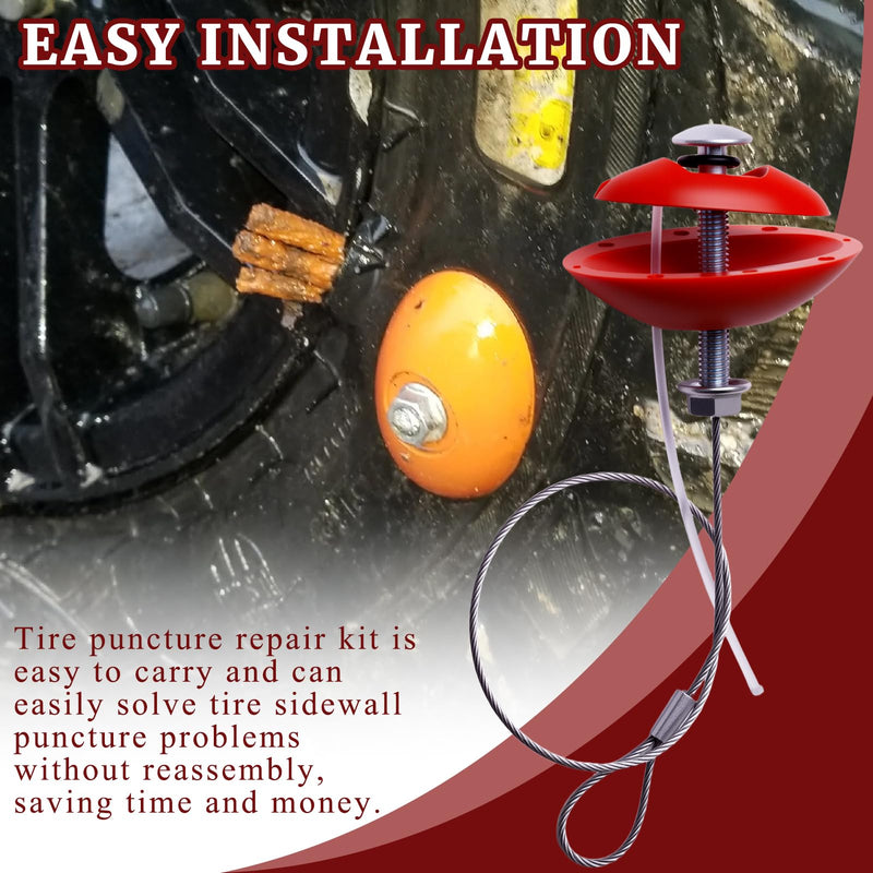 Sidewall Tire Repair Kit Portable Side Wall Slug Emergency Repair Tool Compatible with ATV SXS Can-Am Jeep Tractor Polaris RZR Trailer Lawnmower Less Than 1.5 Inches Side Tear Length Patch