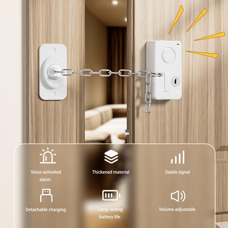 Child Door Lock with Abnormal Alarm (White 2Pack),Door Locks for Kids Safety, for Door Monkey, Child Proof Door Lock, Drawers and Child Safety Cabinet Locks, 3M Adhesive No Drilling White 2Pack