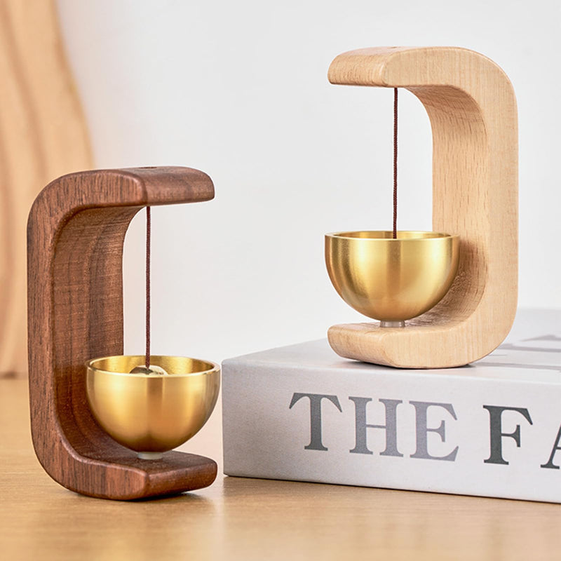 Artisan Shopkeepers Bell Doorbell for Door Opening, Magnetic Wood Wind Chime for Door Garden Restaurant Room Light