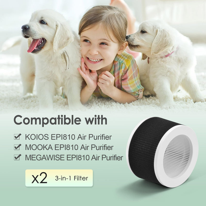 EPI810 Filter Compatible with KOIOS MOOKA & MEGAWISE Air Purifier 2-Pack