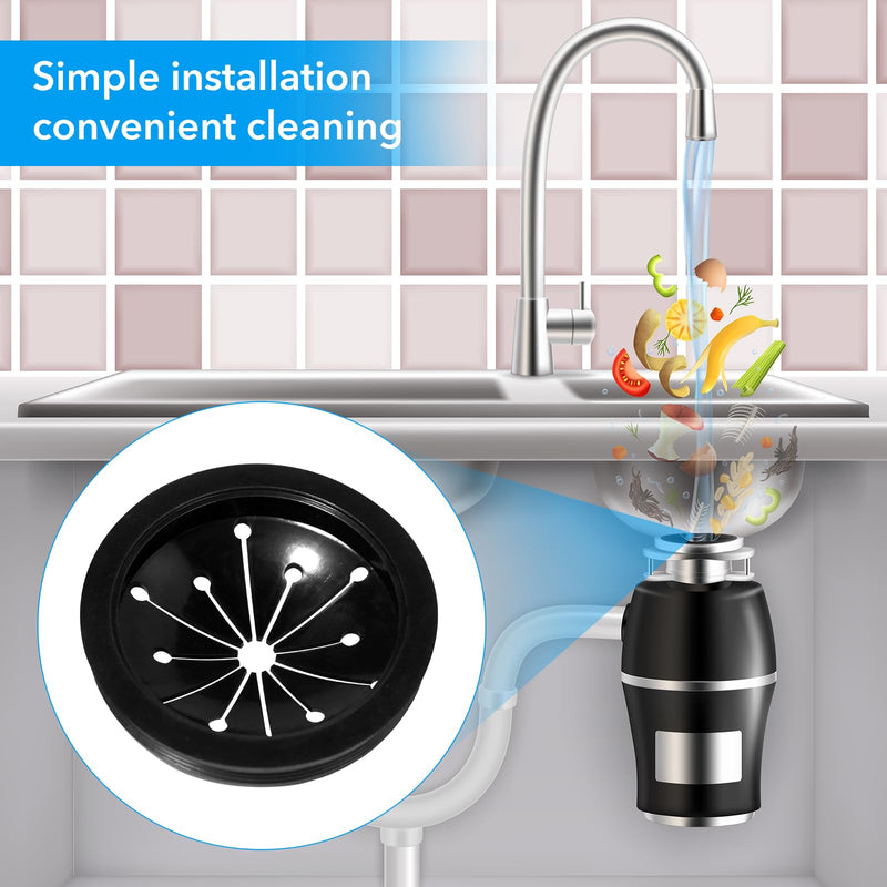 Kitchen Garbage Disposal Rubber Drain Insert,3pcs Garbage Disposal Cover,3 Inch Garbage Disposal Splash Guard,Disposal Splash Guard,Kitchen Sink Rubber Drain Guard Black