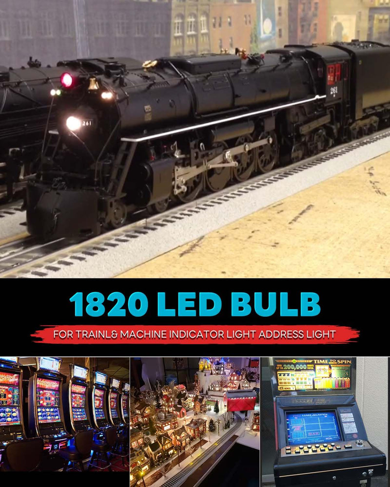 1820 Bulb 1445 1816 1815 1818 1819 757 53 57 313 BA9S Led Bulb 10-30Volt for Train Lights,House Number Light Bulb,Bingo Board Display and Industrial White 10Pack White 1820 Bulb