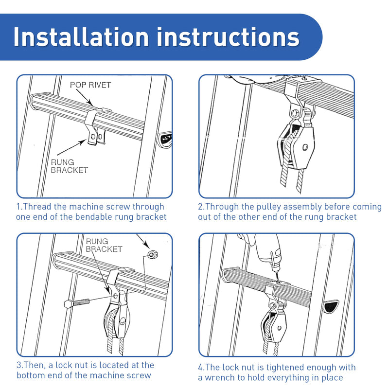 31-12 Extension Ladder Pulley Kit Compatible with Werner Extension Ladder Replacement Pulley Assembly,Ladder Pulley Fit for Werner Keller Aluminum & Fiberglass Extension Ladder,Extension Ladder Parts