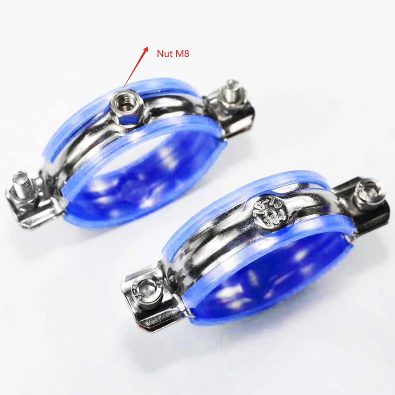 2PCS 304 Stainless Steel Wall Ceiling Mount Pipe Supports, Split Ring Hanger for OD Pipe 32-34mm, Pipe strap clamp for ID 1" Pipe