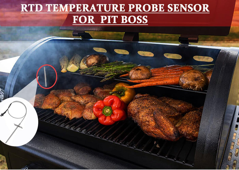 Replacement RTD Temperature Probe Sensor, Compatible with Pit Boss Pellet Grill PB1000XL-025-R00 V2 RTD Sensor Probe
