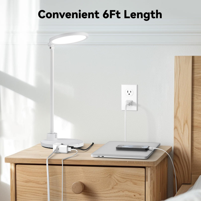 BN-LINK 6 ft 3 Outlet Indoor Extension Cord 16/2 SPT-2, 2 Pack White, 2 Prong Polarized Plug, Household Power Cord for Home, Office, and Holiday Decorations 6Ft - 2Pack