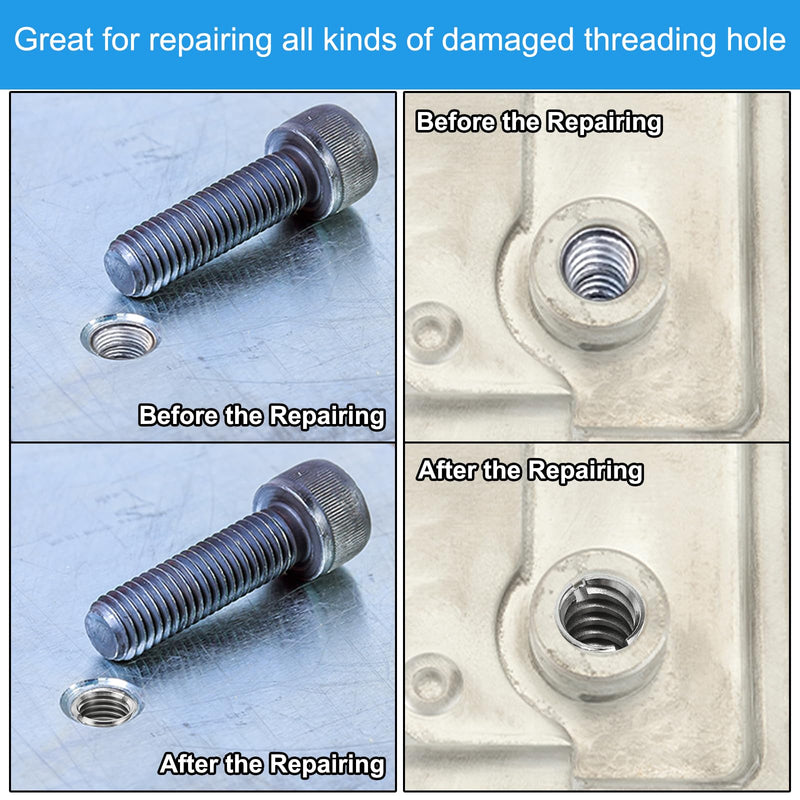PATIKIL Thread Adapters Sleeve Reducing Nut, 10 Pcs M6*1 Male to M3*0.5 Female Repairing Insert Nut Screw Reducer Conversion Stainless Steel Fastener 8mm M3xM6x8mm