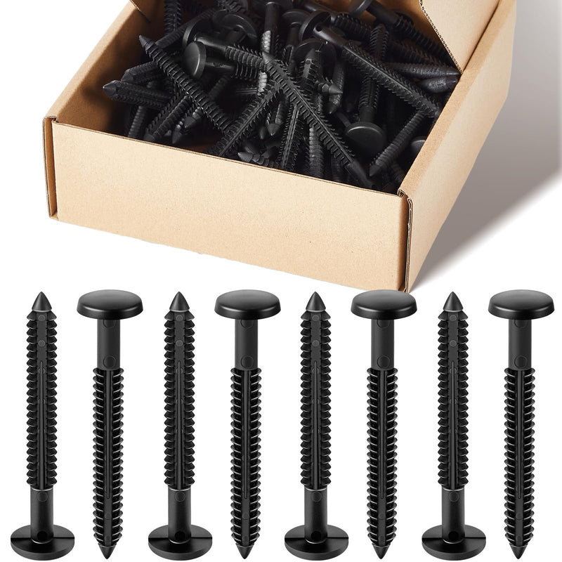 Blulu 36 Pcs 3 Inch Vinyl Shutter Fastener Window Shutters Panel Peg Lok Pin Pegs Screws Shutter Spikes Anchor, Black