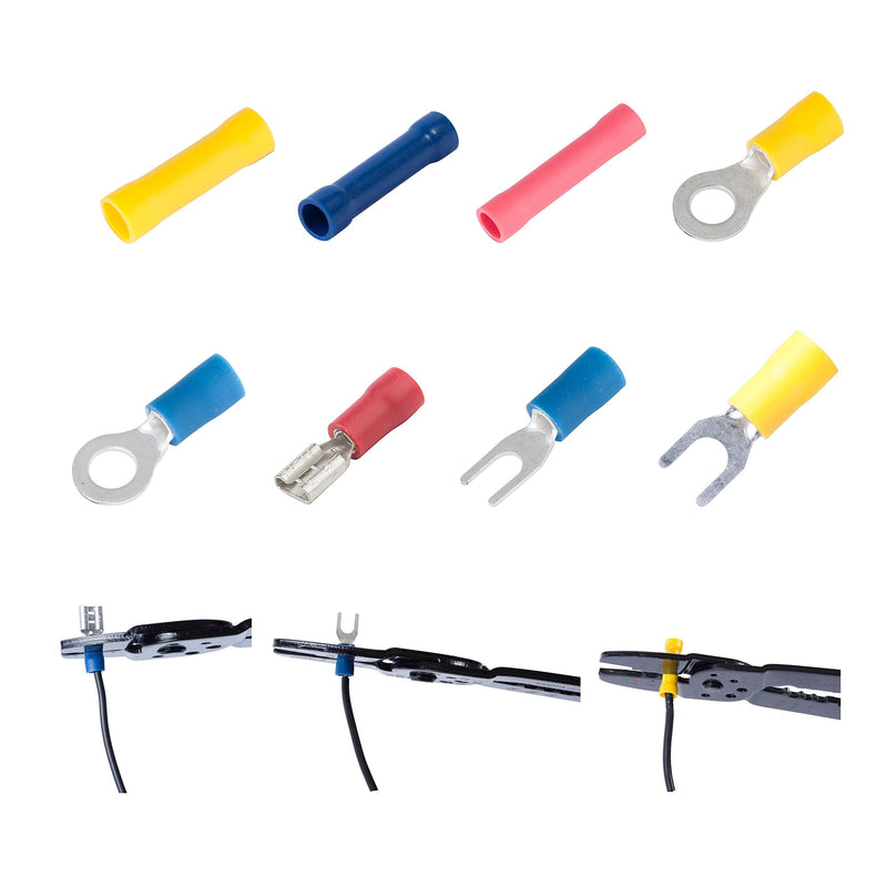 300 PCS Insulated Wire Electrical Connectors - Butt, Ring, Spade, Quick Disconnect - Crimp Terminals Connectors Assortment Kit PVC Crimp Connectors 300 PCS