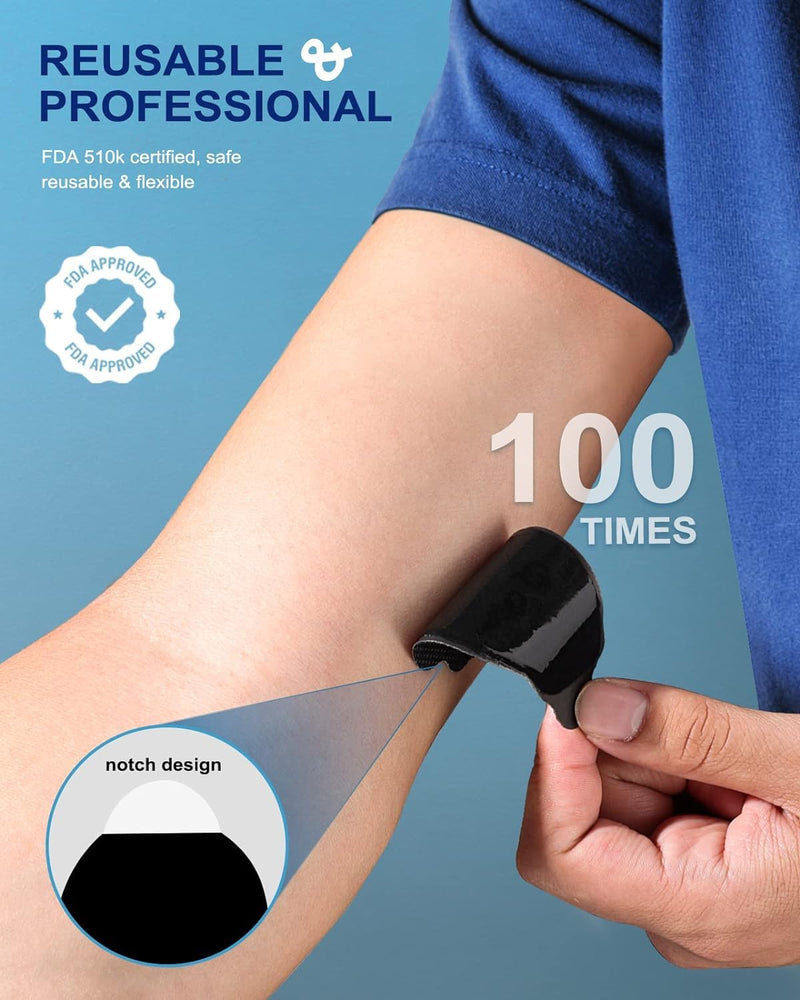 40 Pcs TENS Pads Electrodes, Reusable Long-Lasting Self-Adhesive Non-Irritating Snap for Tens Unit Replacement Patches with Standard 3.5mm Snap-on Connector, Compatible with Belifu, Brilnurse Black-40 Pads