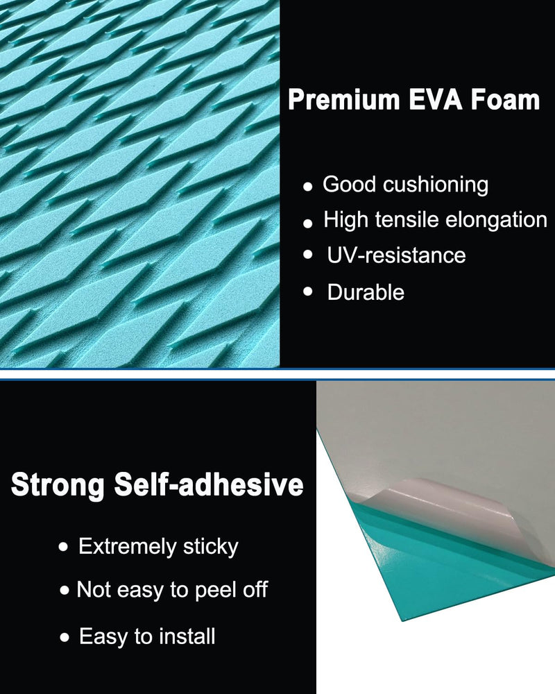 Hjdeck EVA Foam Boat Decking Marine Carpet Sheet Self-Adhesive Flooring for Fishing Kayak Yacht RV Swimming Pool Golf Cart 47.2"x16.1"