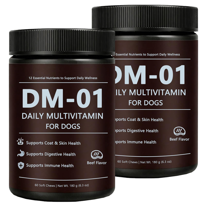 Multivitamin for Dogs, Daily Nutrient Supplement with 12 Essential Nutrients, Soft Chews with Beef Flavor, Designed for Everyday Wellness — 60 Soft Chews (1) 1