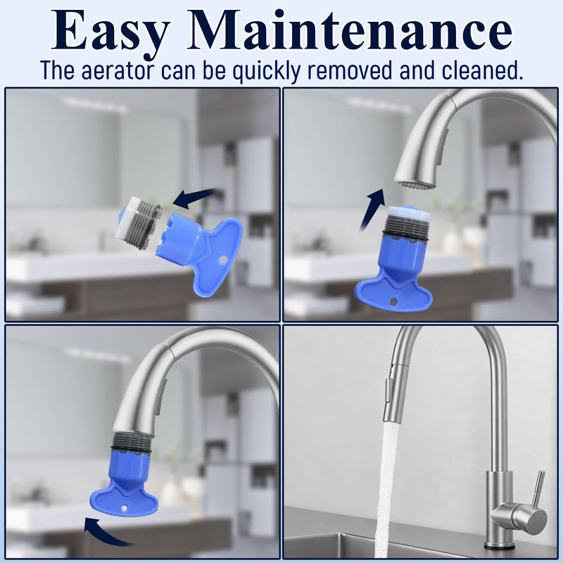 Faucet Aerator Flow Restrictor Service Kit Replacement for Moen 137401 Eco-Performance Aerator,1.5 gpm,18.5MM, with Key Removal Wrench Tool,Compatible with Rothbury or Voss (2 Sets)