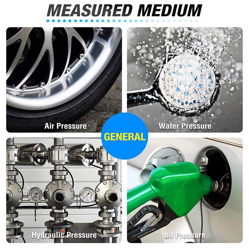 MEANLIN MEASURE 1/2" NPT Bimetal Thermometer for hot Water, boilers, and Pipes，2-1/2" Dial, 2-1/4" Lead-Free Brass Stem，Temperature Range 0-250°F/-20-120°C,Center Back Mount (Pack of 2 2.5Dial/0-250°F(2PCS)